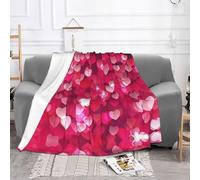 EZDLOWVBA Valentine'S Day Love Heart Print Fleece Throw Blanket For Couch Sofa Bed, Cozy Fuzzy Soft Lightweight Warm Blankets For All Seasons