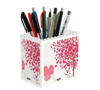 EZDLOWVBA Valentine's Day Romantic Heart Trees Bicycle Print Personalised Building Blocks Pencil Holder for Office School and Home Creative Craft Decorations Desk Decor Mini Building Block Toy(1pcs)