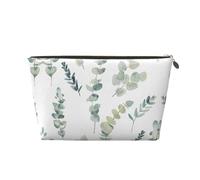 EZDLOWVBA White Natural Greenery Twig Print Makeup Bag Cosmetic Bag for Purse Travel Make Up Organizer for Handbag,Waterproof Beauty Pouch for Women and Girls