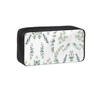 EZDLOWVBA White Natural Greenery Twig Print Portable Student Kids Pencil Case Pen Bag Durable Stationery Pouch,Capacity Bag Pouch Holder