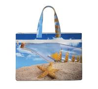 EZDLOWVBA Wishing Bottle Seascape Print Canvas Tote Bag,Canvas Document Bag