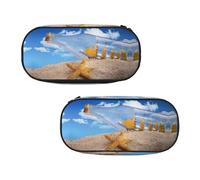 EZDLOWVBA Wishing Bottle Seascape Print Pencil Cases Boys Girls Lovely Pencilcase with Zip Organizer for Students Pencil Case for Daughter Son Desk Pencil Pouch