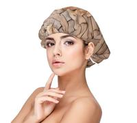 EZDLOWVBA Wood Heart Print Adult's Satin Sleeping Cap - Adjustable Elastic Sleep Bonnet - Perfect for Overnight Hairstyles and Hair Care Black