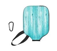 EZDLOWVBA Wooden Planks Texture Wallpaper Print Pickleball Paddle Cover, Neoprene Racket Sleeve with Zipper, 11.6'' * 8.7'' Soft & Durable Pickleball Paddle Protection Cover