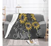 EZDLOWVBA You Are My Sunflower Print Fleece Throw Blanket For Couch Sofa Bed, Cozy Fuzzy Soft Lightweight Warm Blankets For All Seasons