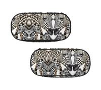 EZDLOWVBA Zebra and Giraffe Print Pencil Cases Boys Girls Lovely Pencilcase with Zip Organizer for Students Pencil Case for Daughter Son Desk Pencil Pouch