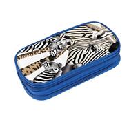EZDLOWVBA Zebra and Giraffe Print Pencil Cases Boys Girls Lovely Pencilcase with Zip Organizer for Students Pencil Case for Daughter Son Desk Pencil Pouch