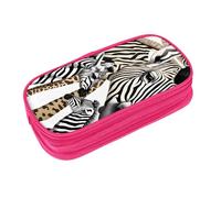 EZDLOWVBA Zebra and Giraffe Print Pencil Cases Boys Girls Lovely Pencilcase with Zip Organizer for Students Pencil Case for Daughter Son Desk Pencil Pouch