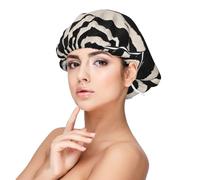 EZDLOWVBA Zebra Animal Print Adult's Satin Sleeping Cap - Adjustable Elastic Sleep Bonnet - Perfect for Overnight Hairstyles and Hair Care Black