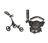 EZE Glide Compact+ 3 Wheel Golf Trolley - Charcoal/Lime, Aluminium, Foldable