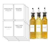 Ezebesta 20 Pieces Oil Vinegar Soy Sauce Dispenser Bottle Labels Waterproof & Oil-Proof Stickers for Cooking and Kitchen Organization