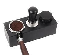 Ezebesta 54mm-58mm Tamper Station Anti-Slip Espresso Tamping Stand Black Solid Holder for Portafilters, Tamper and Distributor