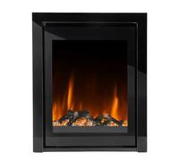 Ezee Glow Pulse Inset Electric Fire - Suits standard 16" & 22" openings| Inset, Recessed Electric Fireplace Heater | 2 Heat Settings, 7-Day Timer & Remote Control | Black Glass