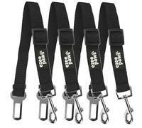Ezee Paws Dog Seat Belts for Car, 4 Pack Dog Car Harness, Travel Dog Accessories, Adjustable Dog Seat Belt Safety Restraints (Black)