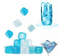 EzeeFreeze Reusable Ice Cubes, Refreezable Fake Ice Cubes for Coffee, Square Plastic Ice Cubes, Washable Fake Ice Cube for Coffee, Reusable Ice Cubes for Coolers (1pack)