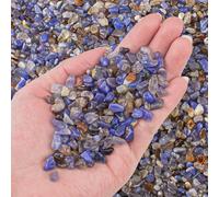 EZEELAI 2 Lb/900g Blue Agate Polished Tumbled Stones Chips, Aquarium Gravel Rocks Natural Decorative Pebbles Marbles for Aquarium, Vase Fillers, Succulent Plants Decor