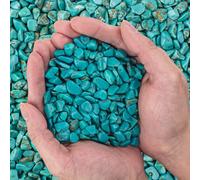EZEELAI 900g/2LB Howlite Turquoise Healing Crystals Chips Bulk, Tumbled Crystals Stones Crushed Quartz Chips for Aquarium Rocks, Fish Tank Gravel, Vase Fillers and Home Decor