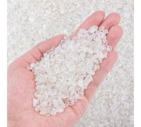 EZEELAI Clear Quartz Crystal Stone Chips Bulk, 3-5mm Tumbled Healing Crystal Chips Natural Gemstones Crushed Stones Decorative Vase Fillers Aquarium Gravel Rocks 180g