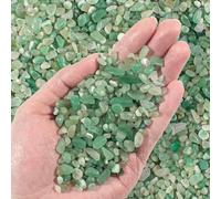 EZEELAI Crystal Chips Bulk Green Aventurine Crushed Quartz Stones Pebbles, 5-7mm Polished Tumbled Healing Crystal Chips Crushed Rocks Jade Pebbles for Aquarium, Garden and Home - 2 Lbs(900g)