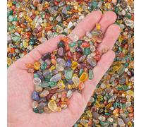 EZEELAI Crystal Chips Bulk Quartz Tumbled Crushed Stones, Irregular Shaped Gemstone Pebbles Gravel Rocks for Vase Fillers, Aquarium Gravel Rocks, Succulent Plants and Home Decor 0.9LB, Colorful Agate