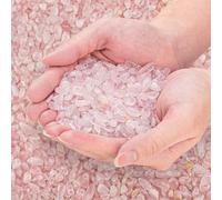 EZEELAI Crystal Chips Bulk Quartz Tumbled Crushed Stones, Irregular Shaped Gemstone Pebbles Gravel Rocks for Vase Fillers, Aquarium Gravel Rocks, Succulent Plants and Home Decoration - Rosy Pink, 900g