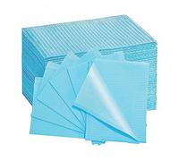 EZEELAI Dental Bibs Disposable Dentist Napkins 50 PCS, Polyback Towel Patient Paper Napkin Waterproof 3 Ply Tattoo Bib Dentist Bib Tray Covers Lap Cloths -13" x 18" - Blue