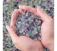 EZEELAI Fluorite Crystal Chips Stones Decorative Crystal Pebbles, Irregular Shaped Natural Quartz Stones Aquarium Gravel Rocks for Vases Filler, Garden and Fish Tank Decoration - 180g