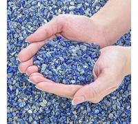 EZEELAI Shredded Quartz & Lapis Lazuli Bulk Chip Crystals, 230G (0.5Lb), Irregular Natural Gravel, Decorative Stones for Aquarium, Pot and Succulent Plants.