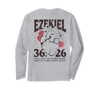 Ezekiel 36:26 Heart Christian Bible Verse Roses Long Sleeve T-Shirt