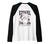 Ezekiel 36:26 Heart Christian Bible Verse Roses Raglan Baseball Tee