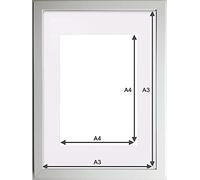 Ezelo UK-A3(29.7x42 cm) Frame With A4(210x29.7 cm) Mount Picture Frame Best To Display Arts Prints Paintings Canvas Wall Hanging Photo Frames (White)