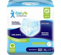 EzeLyfe Premium Adult Incontinence Pants Pull Up Diaper for Men and Women, Maximum Absorption, Ultra Soft, Anti-Leak Security, Breathable (XL (Pack of 60))