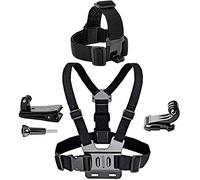 EZESO ESSENTIAL SKINCARE Chest Strap Mount Harness Head Mount Strap Wrist Strap Kit Compatible with Action Camera 9/8/7/6/5/4/3/2/1 Session Cameras (Set C)