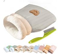 EZGHAR Cat Winter Sleeping Bag, Cat Sleeping Bag, Cat Bed Cave Sleeping Bag, Soft Plush Large Cat Sack Self Warm Cat Bed, Semienclosed Cat Sleeping Bag Bed for Cats and Small Dog (L,C-Blue-Gray)