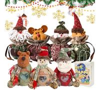 EZGHAR Christmas Gift Doll Bags, Christmas Gift Bags Zipper Design, Fabric Small Gift Bags with Drawstring for Your Gift-Giving Needs (7PCS)
