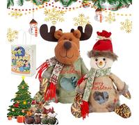 EZGHAR Christmas Gift Doll Bags, Christmas Gift Bags Zipper Design, Fabric Small Gift Bags with Drawstring for Your Gift-Giving Needs (2PCS-F)