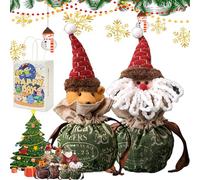 EZGHAR Christmas Gift Doll Bags, Christmas Gift Bags Zipper Design, Fabric Small Gift Bags with Drawstring for Your Gift-Giving Needs (2PCS-A)