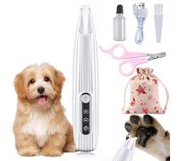 EZGHAR Dog Trimmer, Electric Dog Trimmer, Pet Micro Precision Trimmer, Dog Paw Trimmer for Grooming, Low Noise Dog Clippers, Rechargeable Pet Paw Trimmers with Led Light (White)