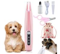 EZGHAR Dog Trimmer, Electric Dog Trimmer, Pet Micro Precision Trimmer, Dog Paw Trimmer for Grooming, Low Noise Dog Clippers, Rechargeable Pet Paw Trimmers with Led Light (Pink)