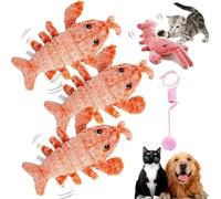 EZGHAR Floppy Lobster Interactive Dog Toy, Floppy Lobster Dog Toy, Floppy Lobster, USB Rechargeable Washable Wiggly Lobster Dog Toy for Cats up to 15 lbs (3PCS-Orange)