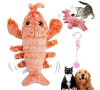 EZGHAR Floppy Lobster Interactive Dog Toy, Floppy Lobster Dog Toy, Floppy Lobster, USB Rechargeable Washable Wiggly Lobster Dog Toy for Cats up to 15 lbs (Orange)