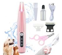 EZGHAR Pet Micro Precision Trimmer, Pet Micro Precision Trimmer, Paw Trimmer, Low Noise Cordless Dog Paw Trimmer, Rechargeable Cats/Dog Clippers for Grooming with Led Light (Pink)