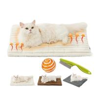 EZGHAR Self Warming Pet Bed, Pet Heating Pad for Outdoor Cat Houses, Warming Mat for Indoor Pet Beds & Furniture with Non-Slip Bottom, Non Electric (35.43 * 23.62in,White)