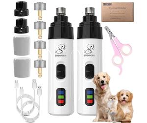 EZGHAR Silent Groom Pro, Upgraded Silent Grind Pro Dog Nail Trimmer, Rechargeable Micro Precision Electric Dog Nail Clippers for Grooming, Dog Nail Grinder Quiet for Large Dog (2Sets)