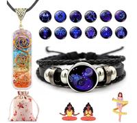 EZGHAR Spirilet Bracelet Zodiac Manifestation, Zodiac Signs Spirit Bracelet, Multilayer Adjustable 12 Constellation Crystal Bracelets, PU Valentine Bracelet for Women, 7 inches, no gemstone