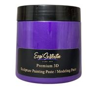 Ezgi Sertcetin 3D Sculpture Painting Paste|Texture Paste|Decorative Plaster|Ready to Use|Unique Colors|Ideal for Artwork|Stencil|Flowers|Texture|Art Relief|New Formula| 6 oz (Metallic Purple)