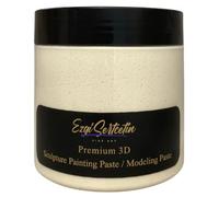 Ezgi Sertcetin 3D Sculpture Painting Paste|Texture Paste|Decorative Plaster|Ready to Use|Unique Colors|Ideal for Artwork|Stencil|Flowers|Texture|Art Relief| 6 oz (Off White)