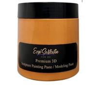 Ezgi Sertcetin 3D Sculpture Paste|Texture Paste|Decorative Plaster|Ready to Use|Unique Metallic Pearl and Neon Colors|Ideal for Artwork|Stencil|Flowers|Texture and Art Relief| 6 oz (Metallic Orange)