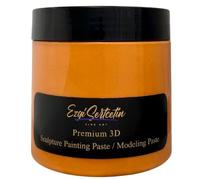 Ezgi Sertcetin 3D Sculpture Paste|Texture Paste|Decorative Plaster|Ready to Use|Unique Metallic Pearl and Neon Colors|Ideal for Artwork|Stencil|Flowers|Texture and Art Relief| 6 oz (Metallic Orange)