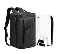 Ezgnuk PS5 Console Game Backpack, Protective Travel Carrying Case, Large Capacity Storage Bag and Zip Pocket for PlayStation 5, Laptop, Headphones, Game Disks and Accessories, Black, PS5 Console Case